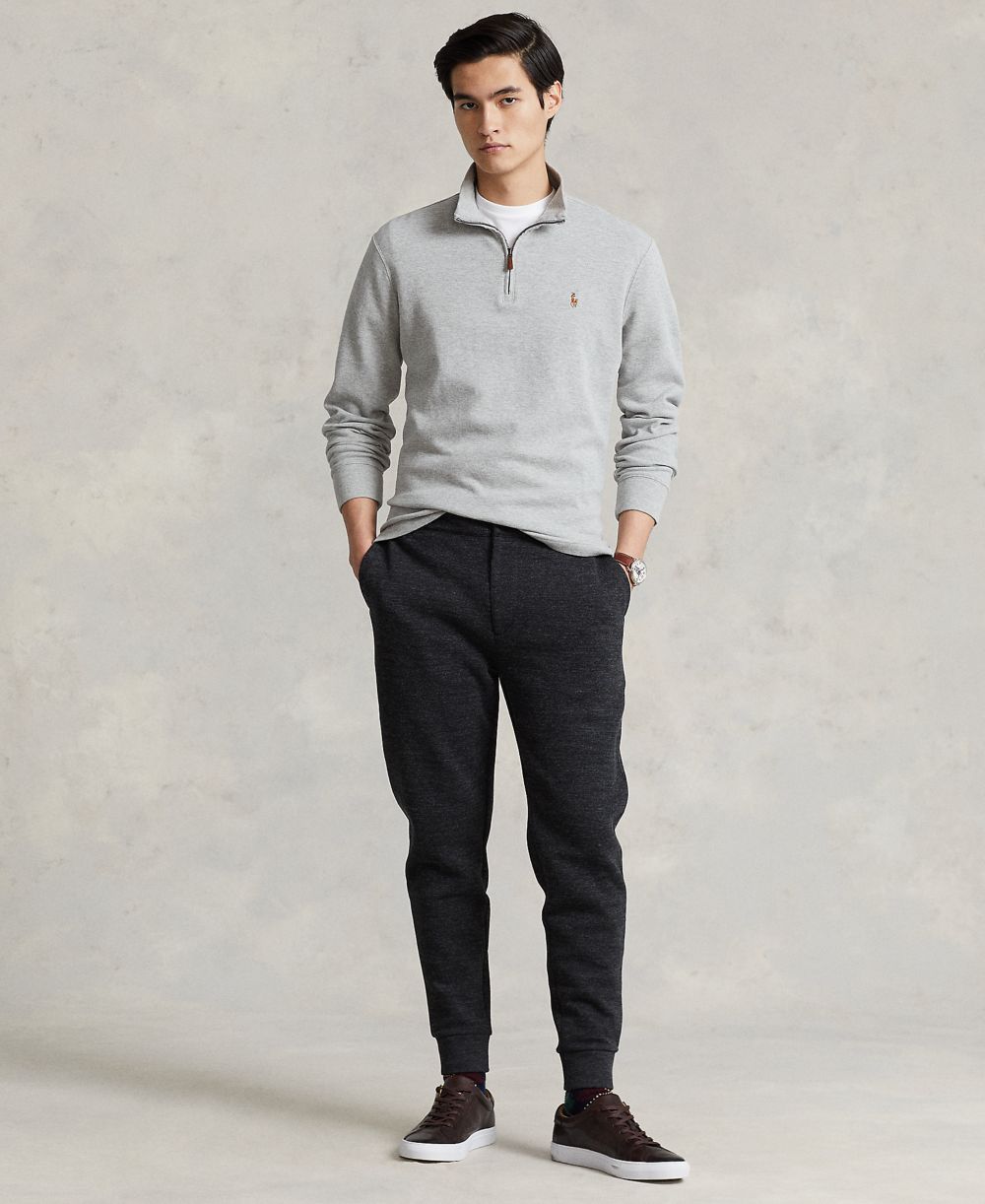 Men's Estate-Rib Cotton Quarter-Zip Pullover