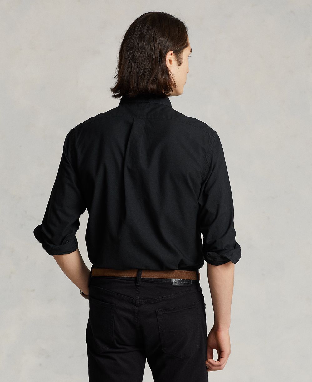 Men's Garment-Dyed Oxford Shirt - Black