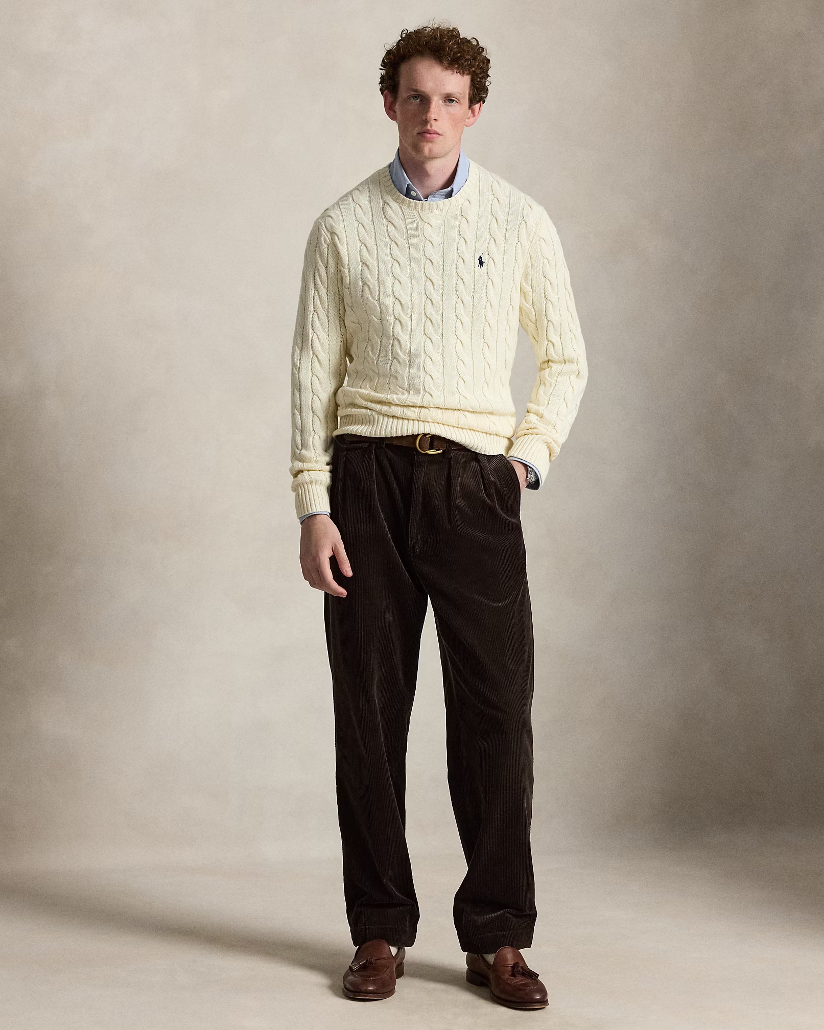 Cable-Knit Cotton Jumper - Cream