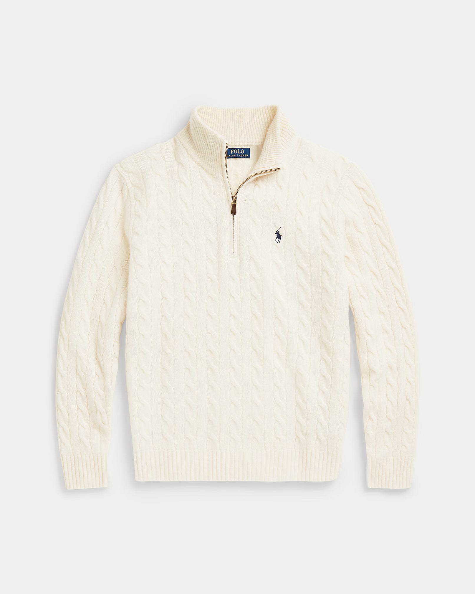 Cable-Knit Quarter-Zip Jumper - Andover Cream