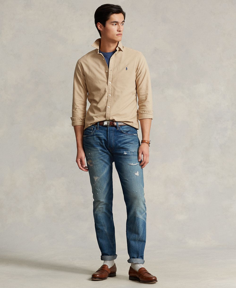 Men's Garment-Dyed Oxford Shirt - Surrey Tan