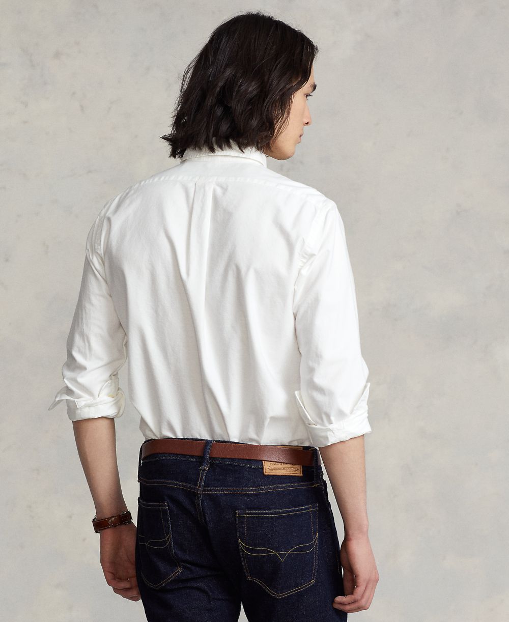 Men's Garment-Dyed Oxford Shirt - White