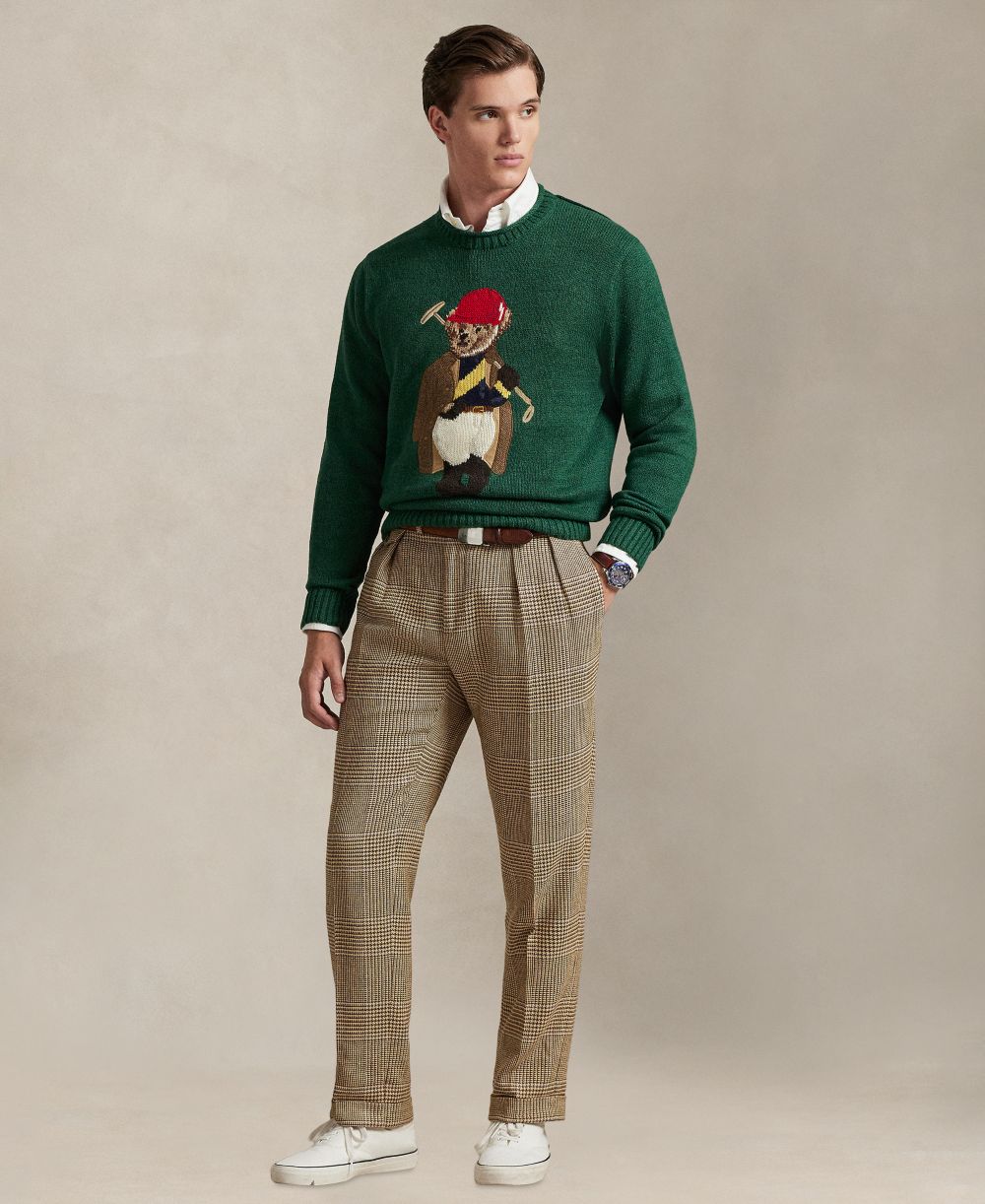 Men's Polo Bear Roll Neck Sweater