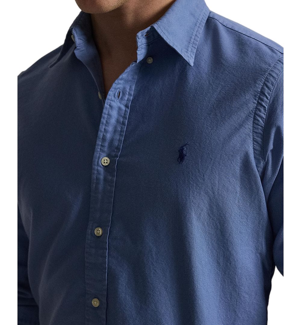 Men's Garment-Dyed Oxford Shirt - Bastille Blue