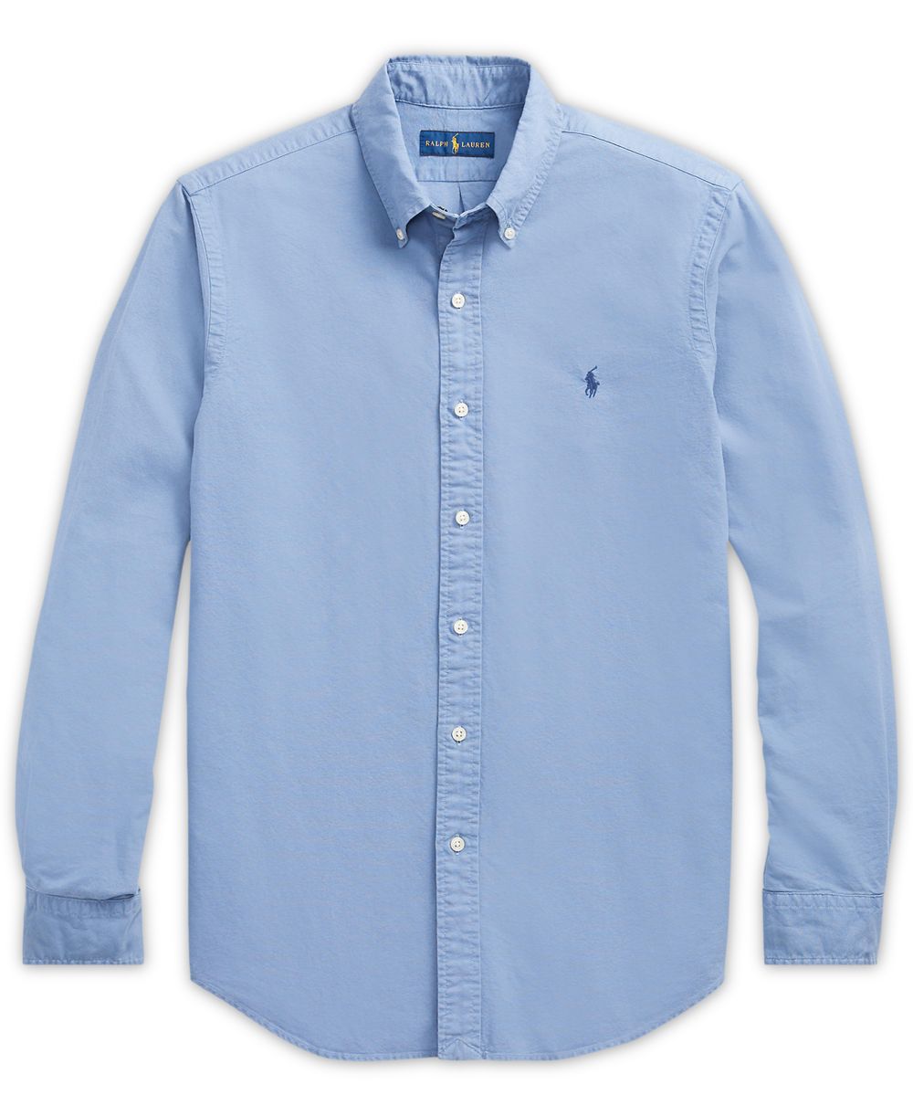 Men's Garment-Dyed Oxford Shirt - Bastille Blue