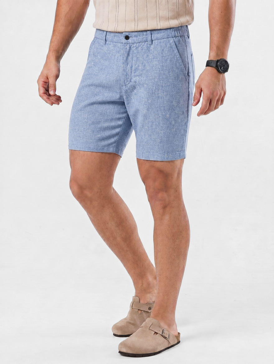 Bleu Horizon Linen Shorts