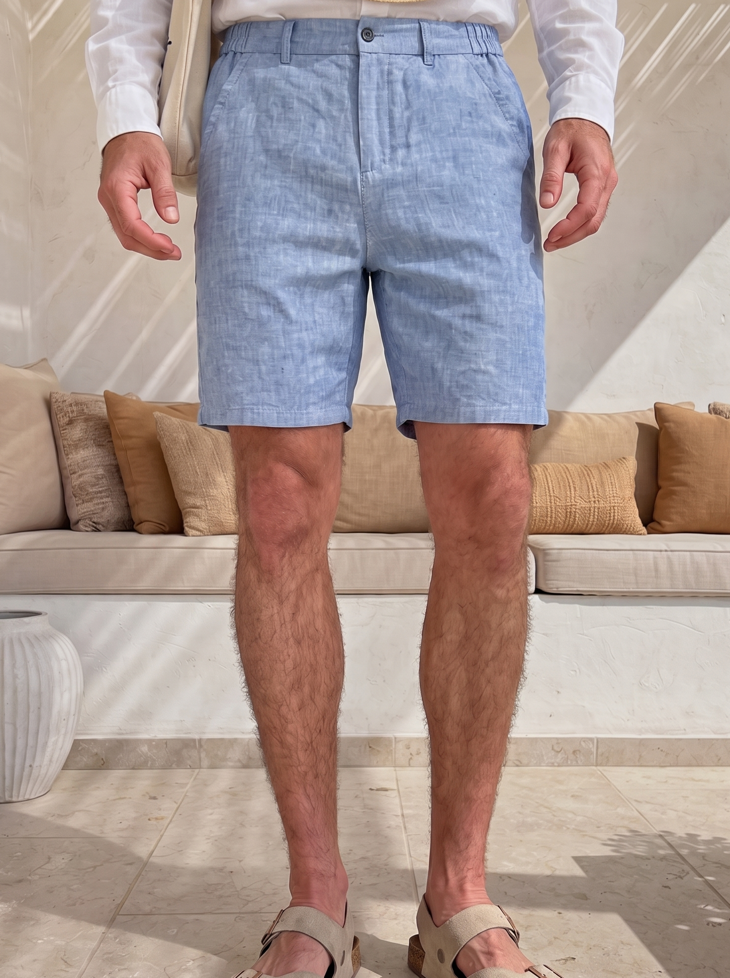 Bleu Horizon Linen Shorts