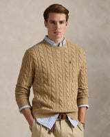 Cable-Knit Cotton Jumper - Brown