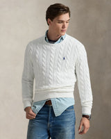Cable-Knit Cotton Jumper - White