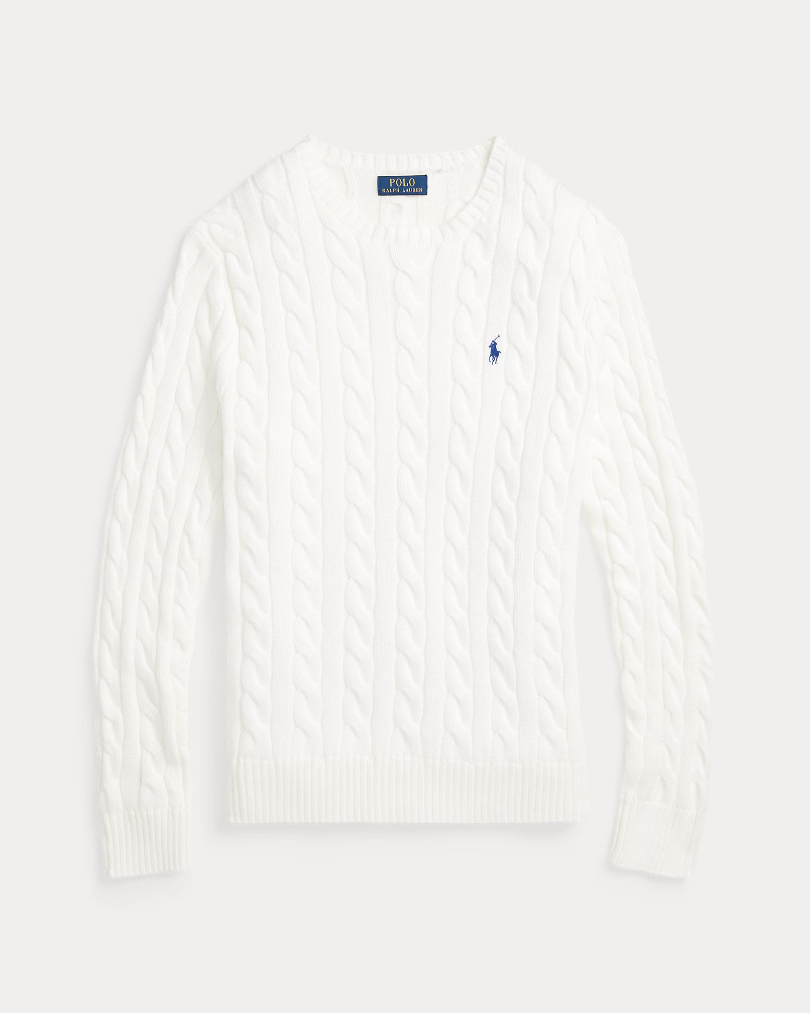 Cable-Knit Cotton Jumper - White