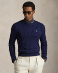 Cable-Knit Cotton Jumper - Navy Blue
