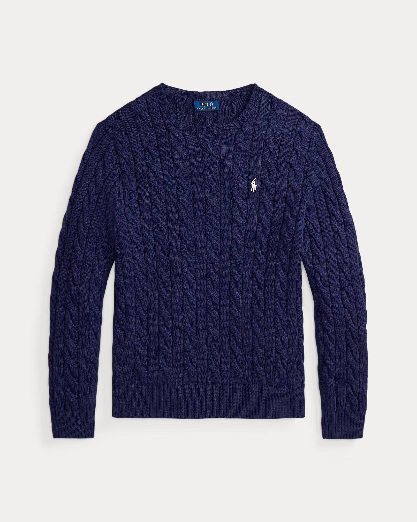 Cable-Knit Cotton Jumper - Navy Blue