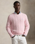 Cable-Knit Cotton Jumper - Variegated Pink
