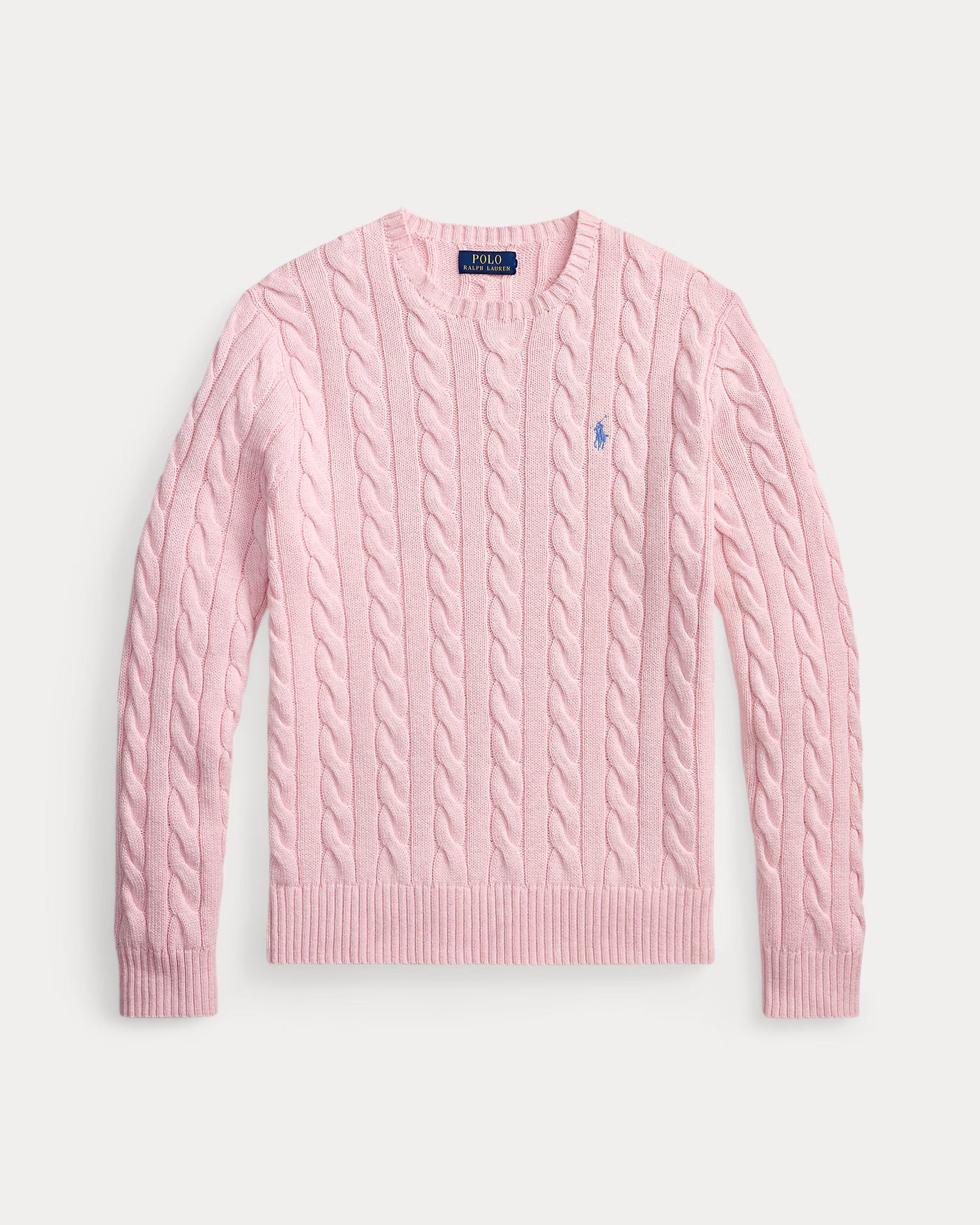 Cable-Knit Cotton Jumper - Variegated Pink