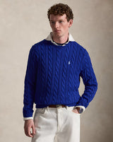 Cable-Knit Cotton Jumper - Sky Blue