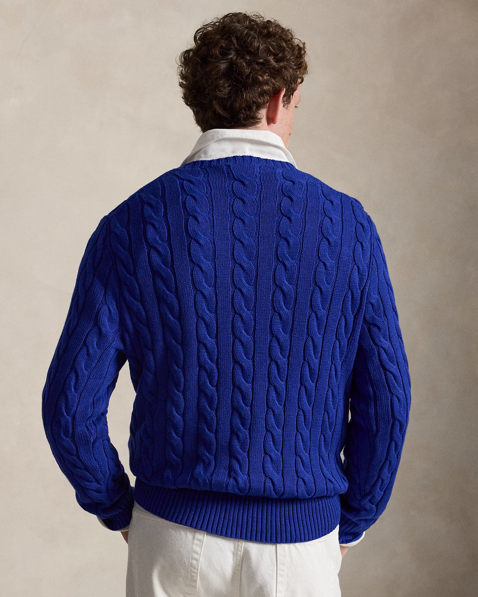 Cable-Knit Cotton Jumper - Sky Blue